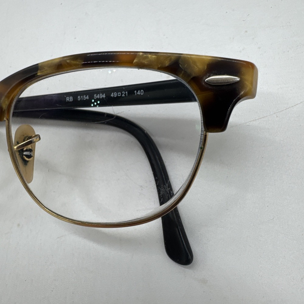Ray-Ban Eyeglasses Unisex Brown Tortoise Clubmaster RB 5154 5494 49-21 140 - Picture 5 of 10